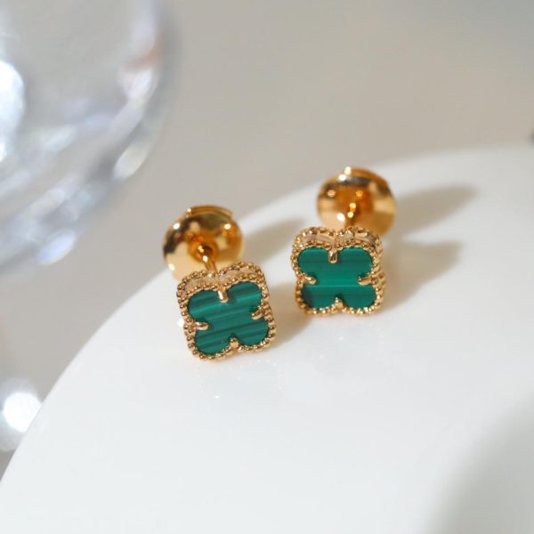 replica,repliche,fake,1:1,earrings,bracelet,ring,jewelry [Versione top] Mini orecchini quadrifoglio di Van Cleef & Arpels
