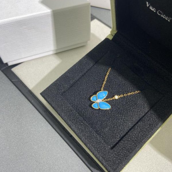 [Versione top] VCAVan Cleef & Arpels Collana con farfalla turchese