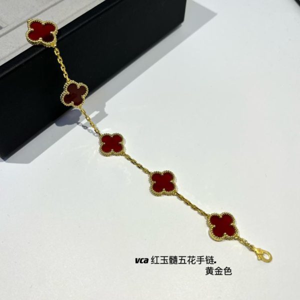 [Versione top] Bracciale Van Cleef & Arpelsvca a cinque fiori con corniola