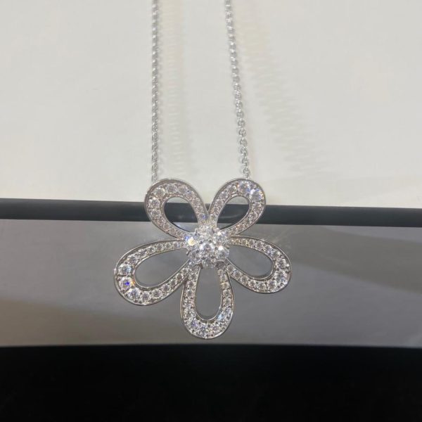 replica,repliche,fake,1:1,earrings,bracelet,ring,jewelry [Versione top] Catena clavicola in pizzo vca flowerlace di Van Cleef & Arpels