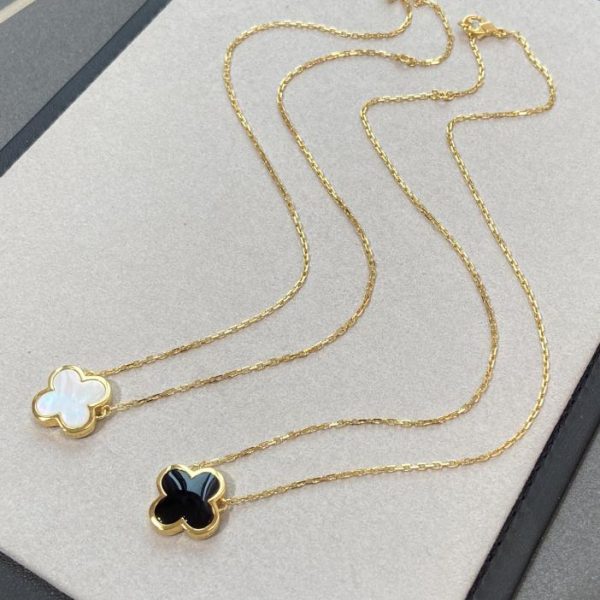 replica,repliche,fake,1:1,earrings,bracelet,ring,jewelry [Versione top] Collana a fiore singolo PureAlhambra con quadrifoglio di Van Cleef & Arpels