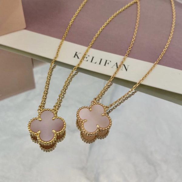 replica,repliche,fake,1:1,earrings,bracelet,ring,jewelry [Versione top] Collana classica di Van Cleef & Arpels con fiore singolo e quadrifoglio