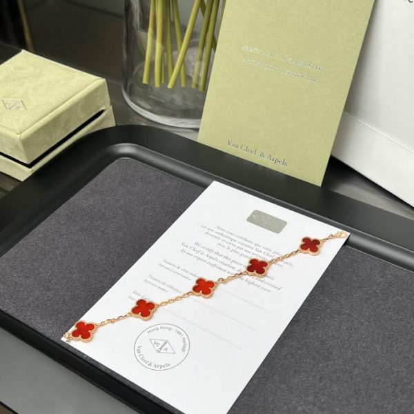 replica,repliche,fake,1:1,earrings,bracelet,ring,jewelry [Versione top] Classico braccialetto a cinque fiori di Van Cleef & Arpels