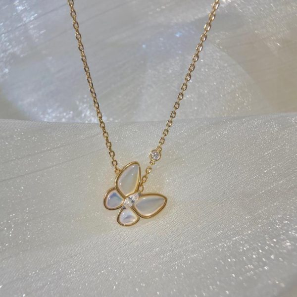 replica,repliche,fake,1:1,earrings,bracelet,ring,jewelry [Top Edition] Collana con farfalla fata di Van Cleef & Arpels
