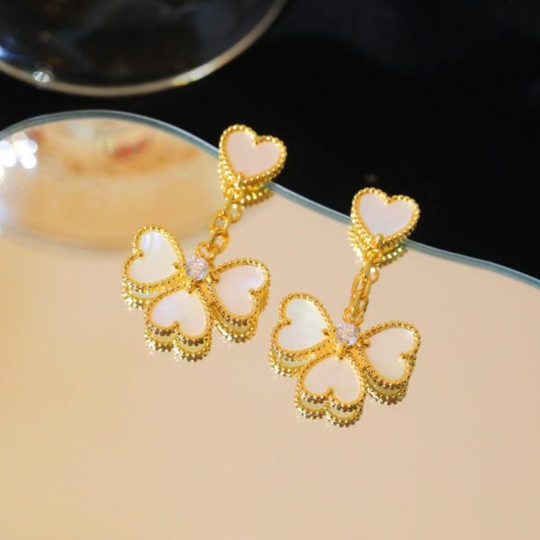 replica,repliche,fake,1:1,earrings,bracelet,ring,jewelry [Versione top] Orecchini della serie Van Cleef & Arpels Sweet Alhambra