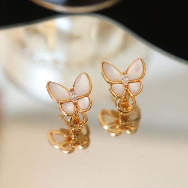 replica,repliche,fake,1:1,earrings,bracelet,ring,jewelry [Edizione Top] Serie di gioielli con due farfalle di Van Cleef & Arpels