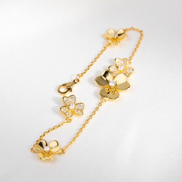 replica,repliche,fake,1:1,earrings,bracelet,ring,jewelry [Versione top] Bracciale Van Cleef & Arpels Frivole5 con fiori