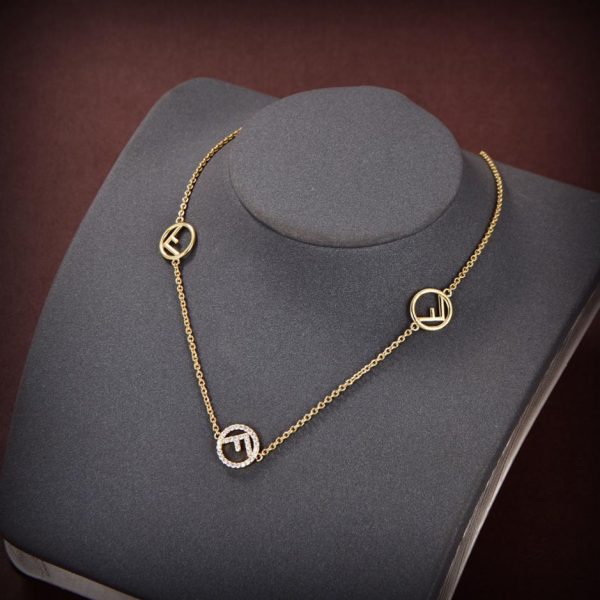 replica,repliche,fake,1:1,earrings,bracelet,ring,jewelry Collana con logo FENDI
