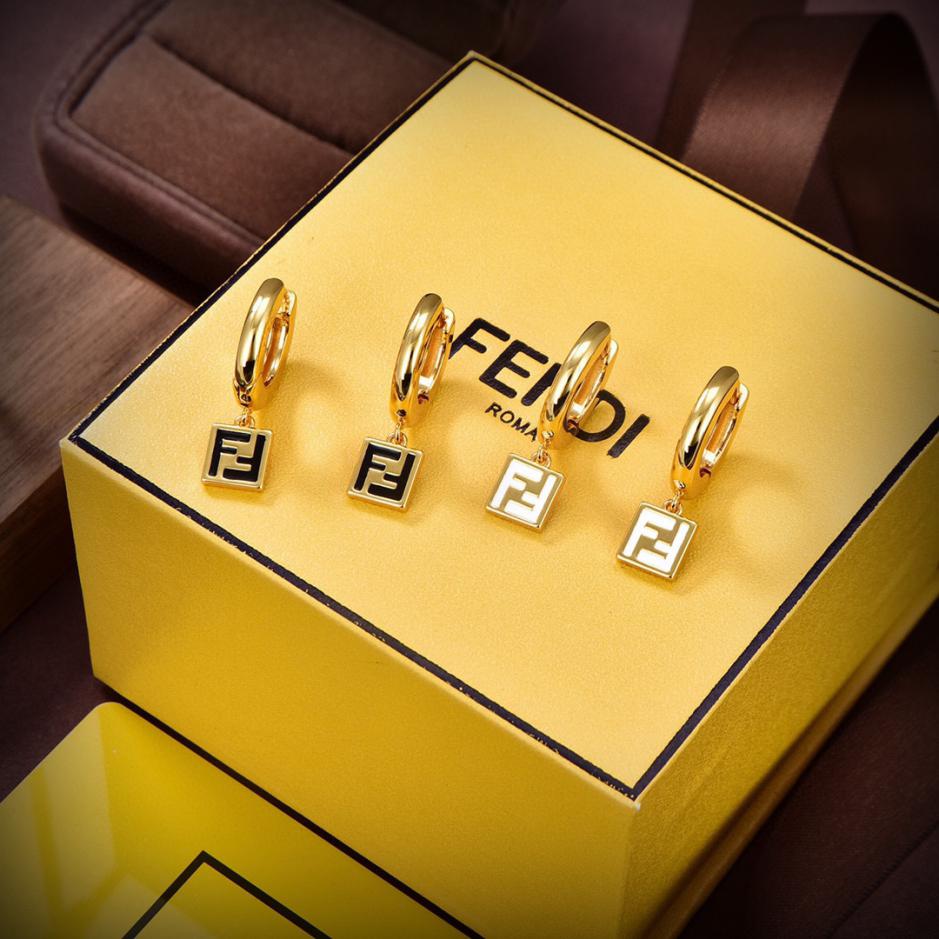 replica,repliche,fake,1:1,earrings,bracelet,ring,jewelry Orecchini logo FENDI