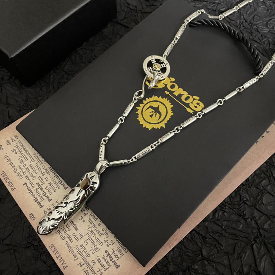 replica,repliche,fake,1:1,earrings,bracelet,ring,jewelry [Versione top] Collana con pendente in piuma Goro Takahashi di Goro