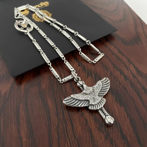 replica,repliche,fake,1:1,earrings,bracelet,ring,jewelry [Versione top] Collana con lettera di bambù con ciondolo a forma di uccello Goro Takahashi di Goro