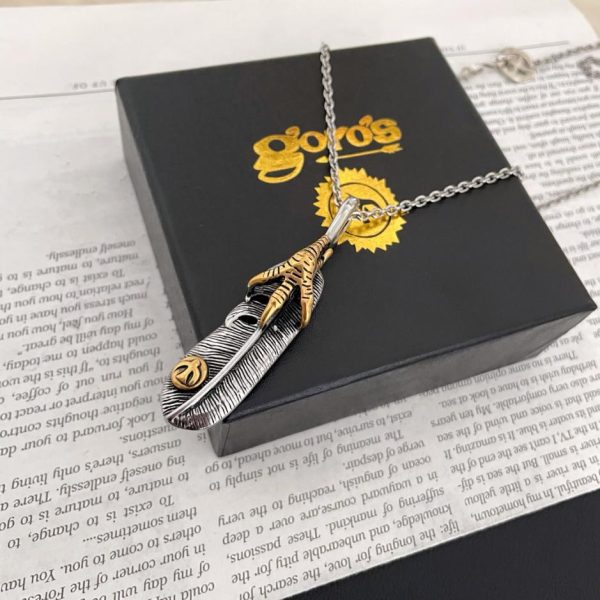 replica,repliche,fake,1:1,earrings,bracelet,ring,jewelry [Versione top] Collana classica Takahashi con pendente in piuma Goro Takahashi di goro