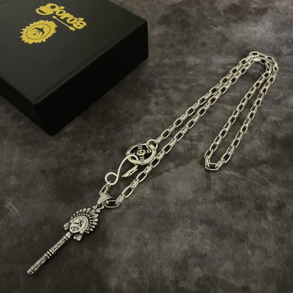 replica,repliche,fake,1:1,earrings,bracelet,ring,jewelry [Versione top] Ciondolo classico Goro Takahashi di Goro. Collana con lettera classica Takahashi