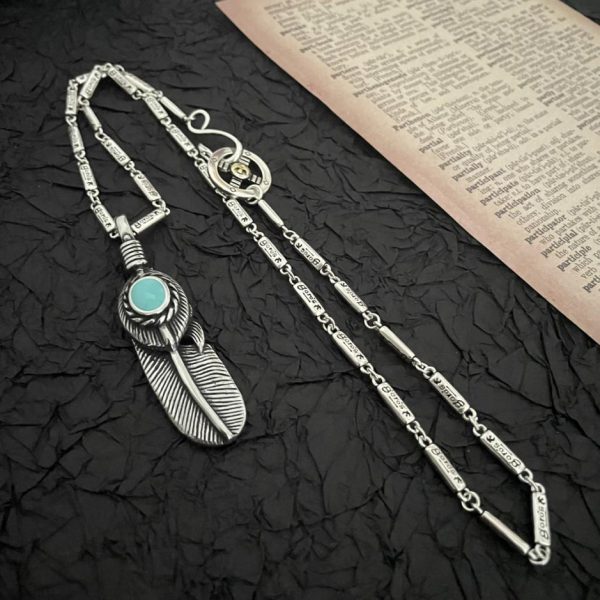 replica,repliche,fake,1:1,earrings,bracelet,ring,jewelry [Versione top] Collana con doppio pendente in piuma Goro Takahashi di Goro