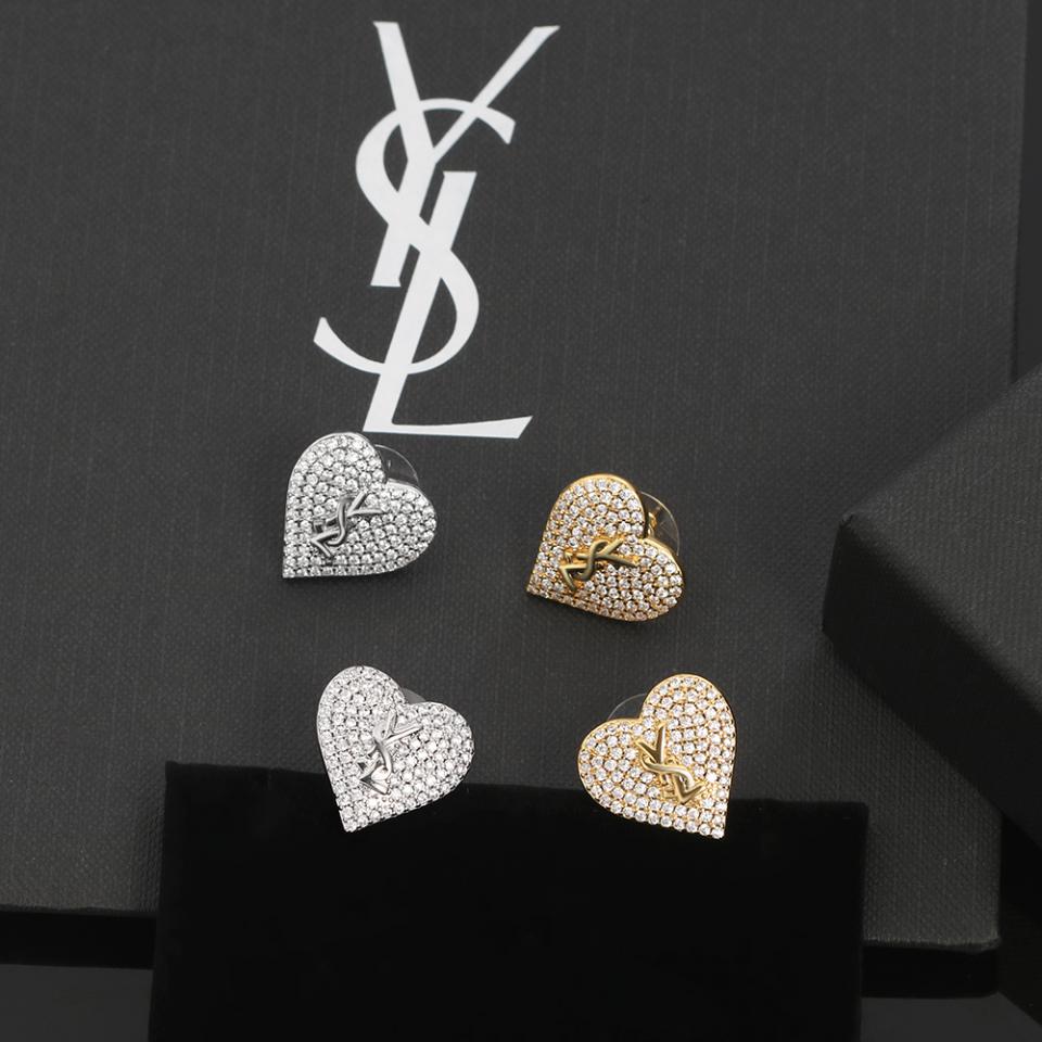 replica,repliche,fake,1:1,earrings,bracelet,ring,jewelry Orecchini YSL cuore pesca