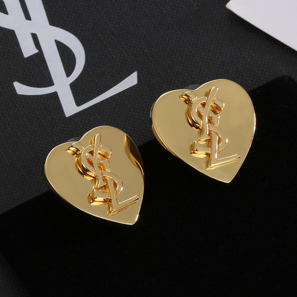 replica,repliche,fake,1:1,earrings,bracelet,ring,jewelry Orecchini YSL cuore pesca