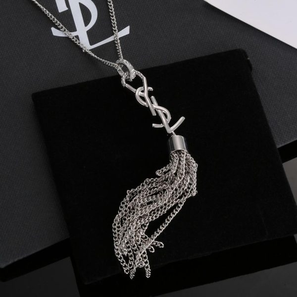 replica,repliche,fake,1:1,earrings,bracelet,ring,jewelry Collana con lettera YSL