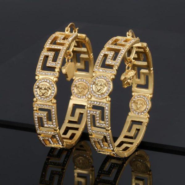 replica,repliche,fake,1:1,earrings,bracelet,ring,jewelry Orecchini in rilievo del volto di Versace