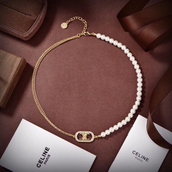 replica,repliche,fake,1:1,earrings,bracelet,ring,jewelry Collana di perle Celine