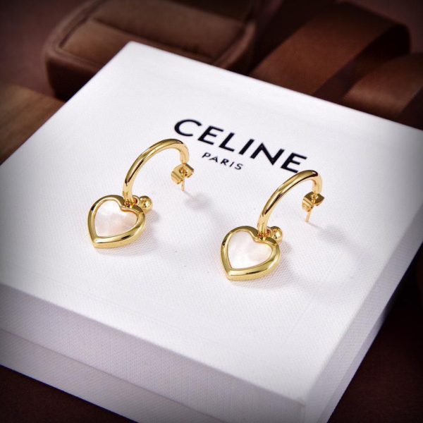 replica,repliche,fake,1:1,earrings,bracelet,ring,jewelry Orecchini a conchiglia bianca Celine Art Nouveau
