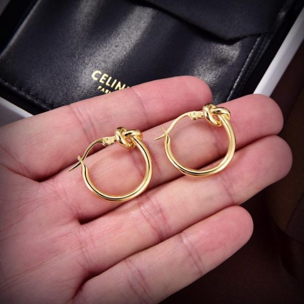 replica,repliche,fake,1:1,earrings,bracelet,ring,jewelry Nuovi orecchini annodati in oro Celine