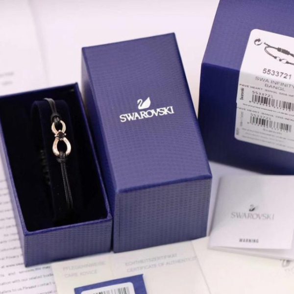 replica,repliche,fake,1:1,earrings,bracelet,ring,jewelry Corda intrecciata nera Swarovski