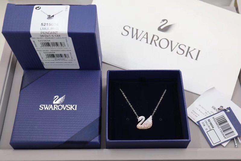 replica,repliche,fake,1:1,earrings,bracelet,ring,jewelry Collana con cigno graduato Swarovski