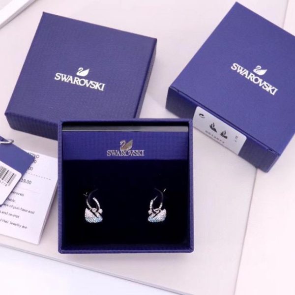 replica,repliche,fake,1:1,earrings,bracelet,ring,jewelry Orecchini doppi cigno blu Swarovski