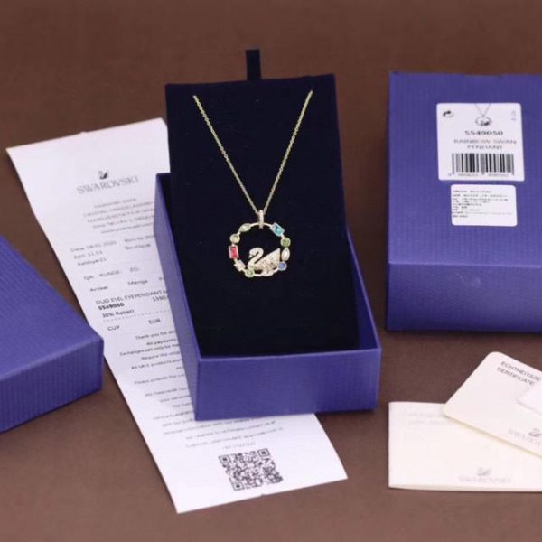 replica,repliche,fake,1:1,earrings,bracelet,ring,jewelry Collana con clavicola di cigno Swarovski