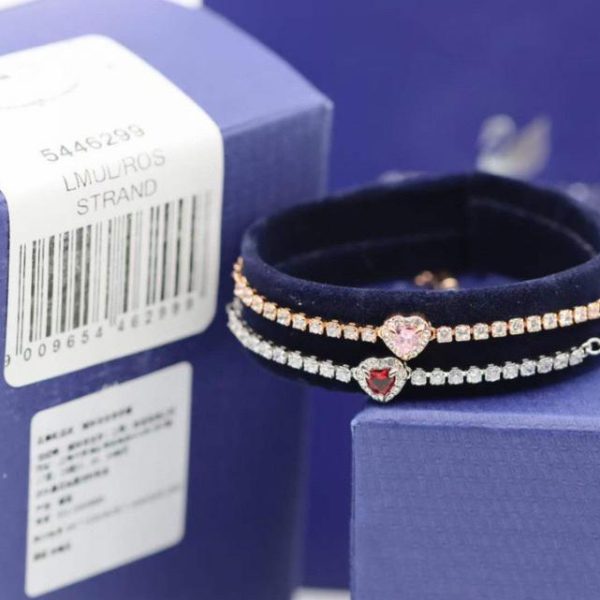 replica,repliche,fake,1:1,earrings,bracelet,ring,jewelry Bracciale con diamanti Swarovski e diamanti rossi