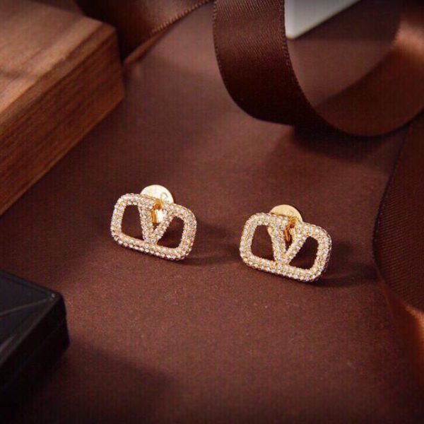 replica,repliche,fake,1:1,earrings,bracelet,ring,jewelry Orecchini Valentino con diamanti pieni
