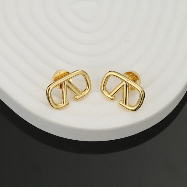 replica,repliche,fake,1:1,earrings,bracelet,ring,jewelry Orecchini a V con logo Valentino