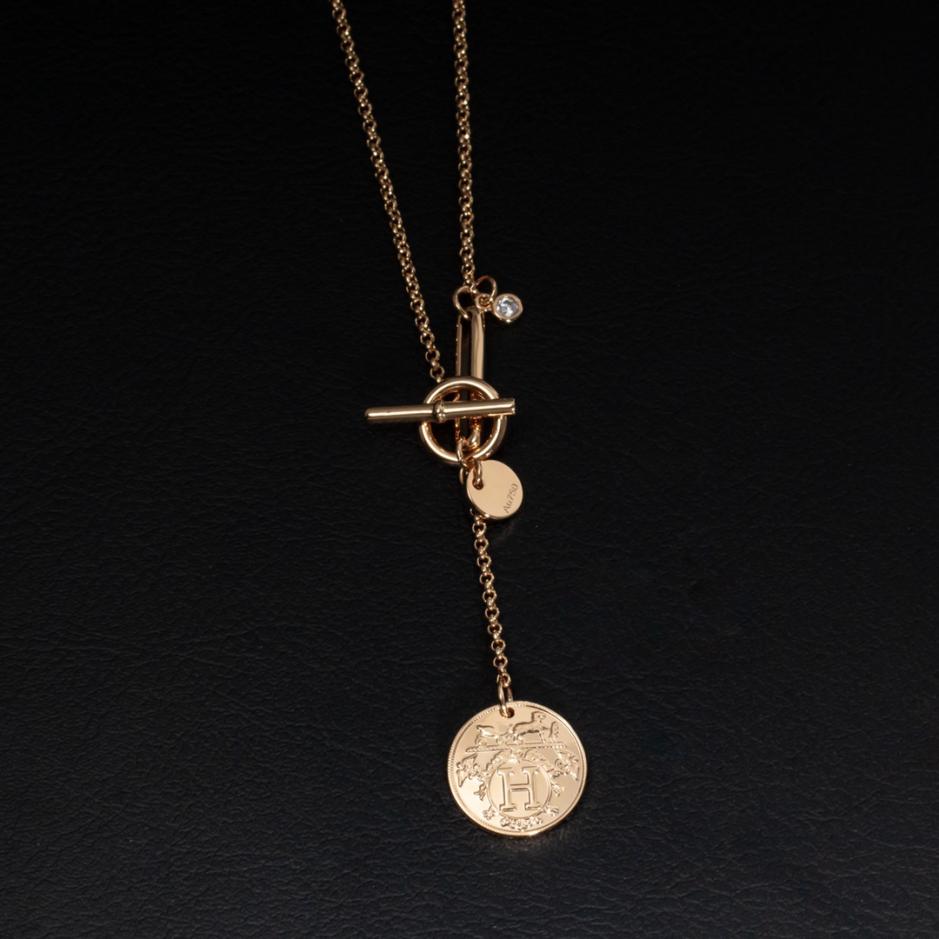 replica,repliche,fake,1:1,earrings,bracelet,ring,jewelry Collana con monete della serie Hermes Ex-Libris