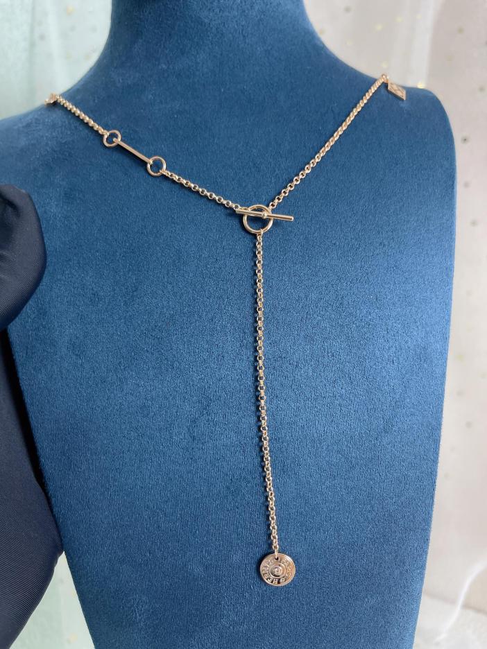 replica,repliche,fake,1:1,earrings,bracelet,ring,jewelry Collana lunga della serie Hermes Gambade