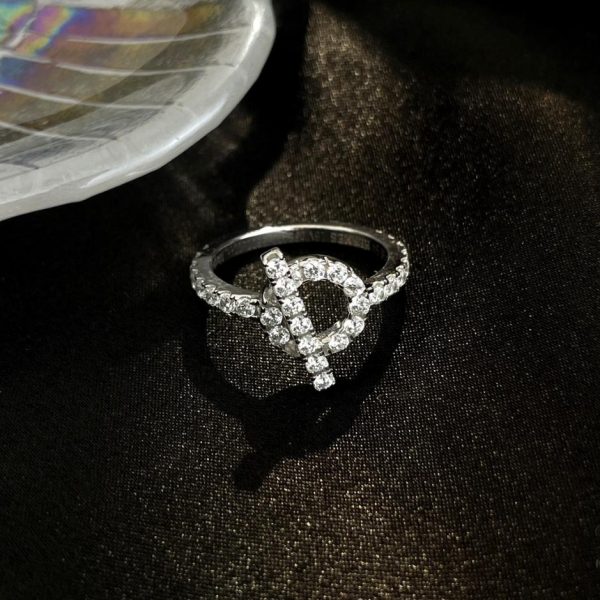 replica,repliche,fake,1:1,earrings,bracelet,ring,jewelry Anello Hermes Finesse con diamanti pieni