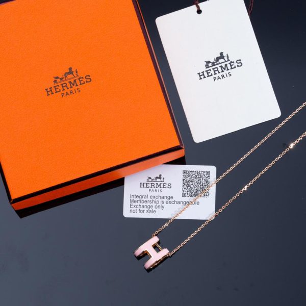 replica,repliche,fake,1:1,earrings,bracelet,ring,jewelry Collana Hermes Grande H Linlang