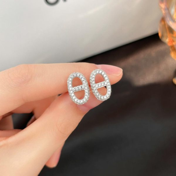 Orecchini di diamanti Hermes con naso di maiale