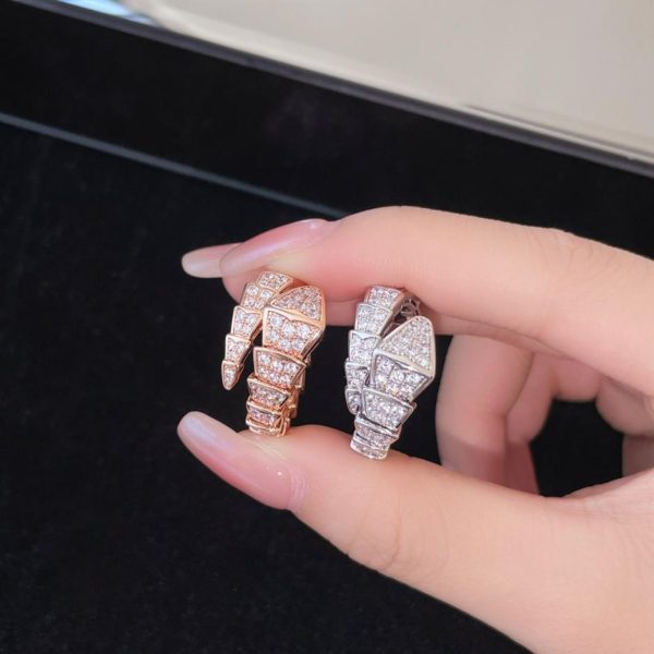 replica,repliche,fake,1:1,earrings,bracelet,ring,jewelry Anello serpente largo Bvlgari Serpenti con diamanti pieni