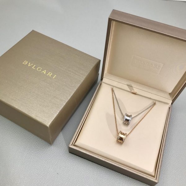 replica,repliche,fake,1:1,earrings,bracelet,ring,jewelry Collana con diamanti a fascia elastica Bvlgari B-Zero