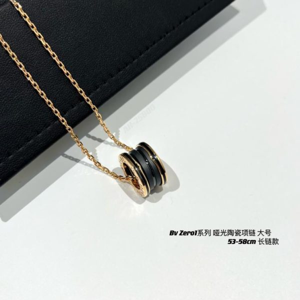 replica,repliche,fake,1:1,earrings,bracelet,ring,jewelry Collana Bvlgari Bv Zero1 in ceramica nera opaca