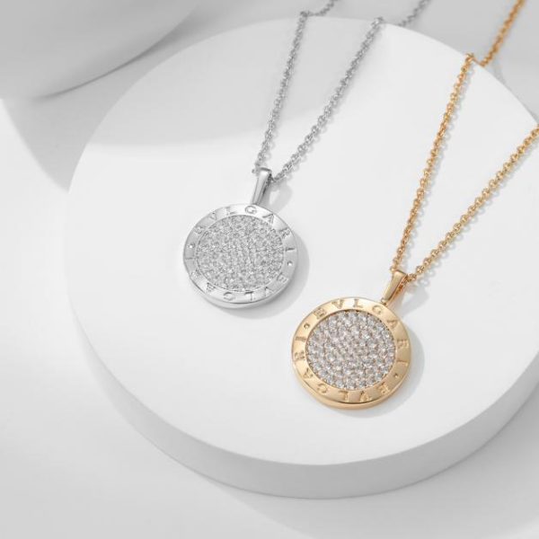 replica,repliche,fake,1:1,earrings,bracelet,ring,jewelry Collana a torta piena di diamanti Bvlgari BV