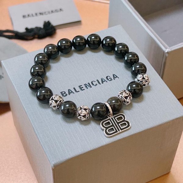 replica,repliche,fake,1:1,earrings,bracelet,ring,jewelry Bracciale Balenciaga/bracciale in ossidiana