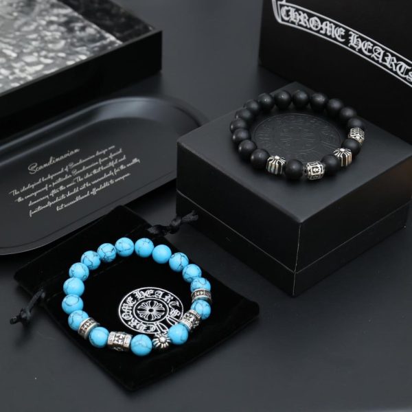 Bracciale con cuori cromati