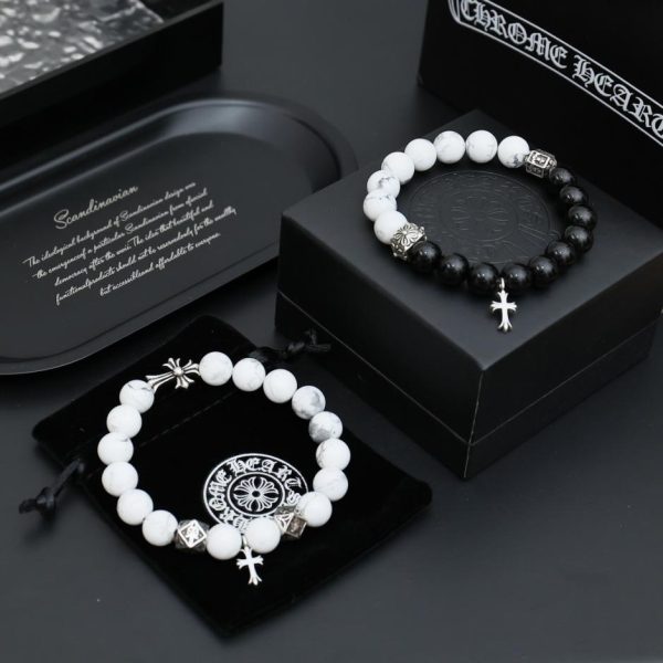 Bracciale con cuori cromati