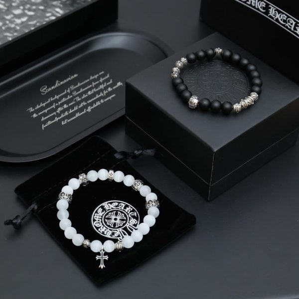 Bracciale con cuori cromati