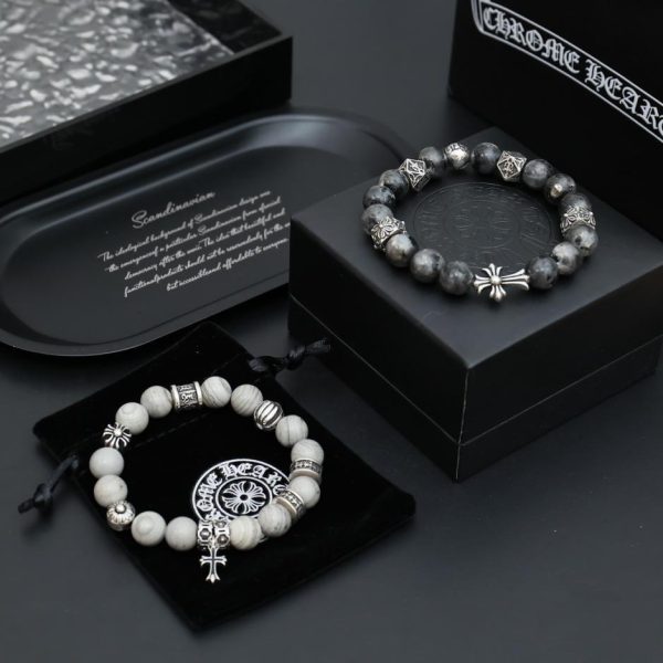 Bracciale con cuori cromati