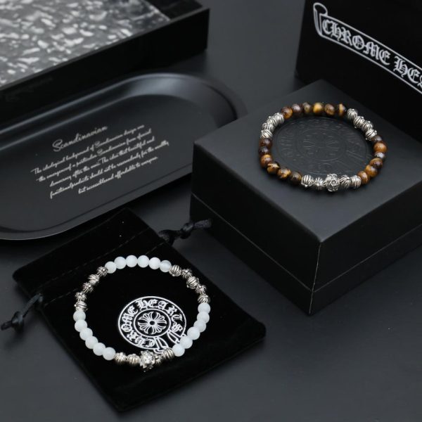Bracciale con cuori cromati