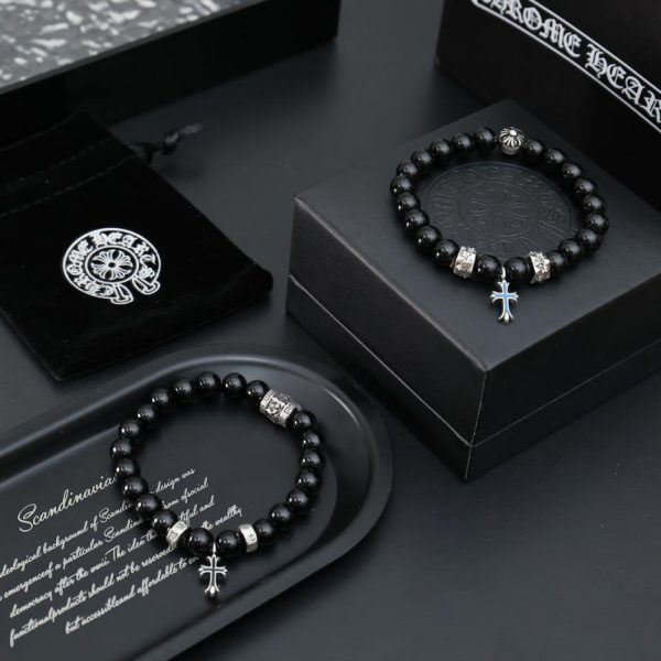 Bracciale con cuori cromati