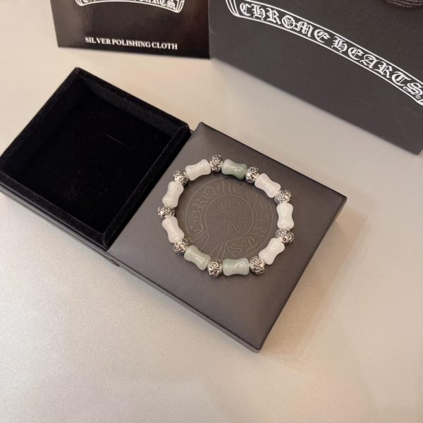 replica,repliche,fake,1:1,earrings,bracelet,ring,jewelry Bracciale naturale con cuori cromati