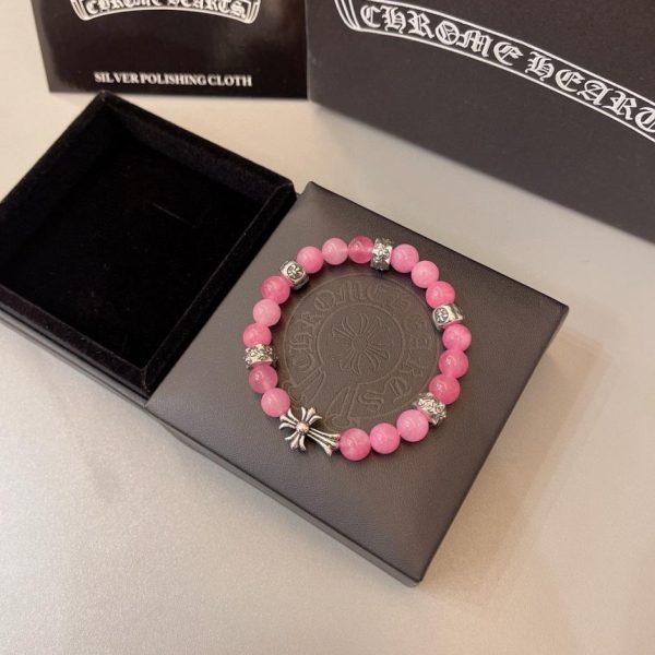 replica,repliche,fake,1:1,earrings,bracelet,ring,jewelry Bracciale naturale con cuori cromati